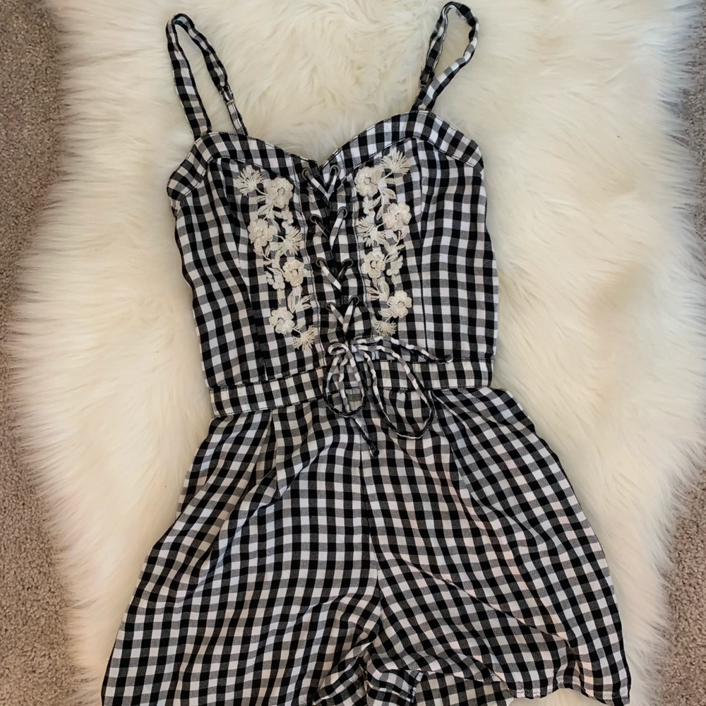 Hollister Checkered Romper